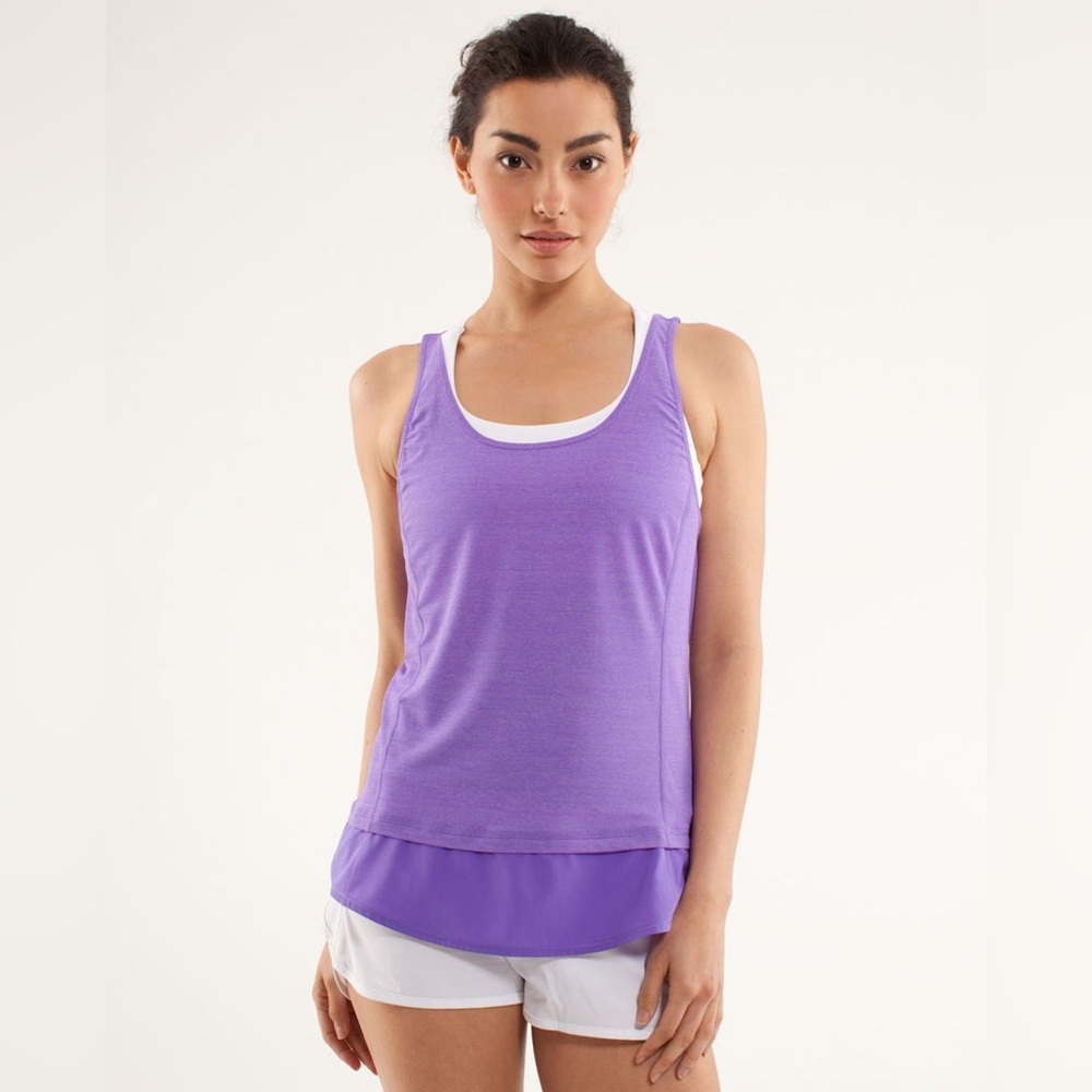 💜🏃♀️ Lululemon Run: Mod Moves Singlet Power Purple Sz 2 EUC Athleisure Sporty